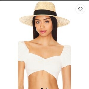 Brixton Tan Straw Hat with Black Band